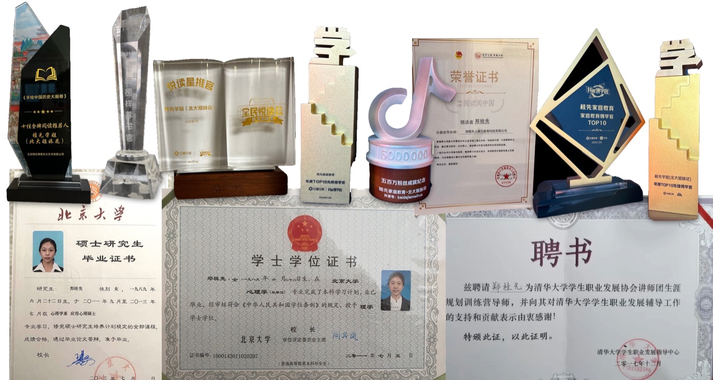 桂先家庭教育代表性证书与奖项